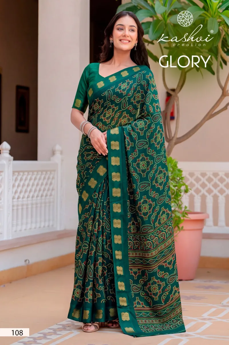 Glory By Kashvi Georgette Bandhej Saree